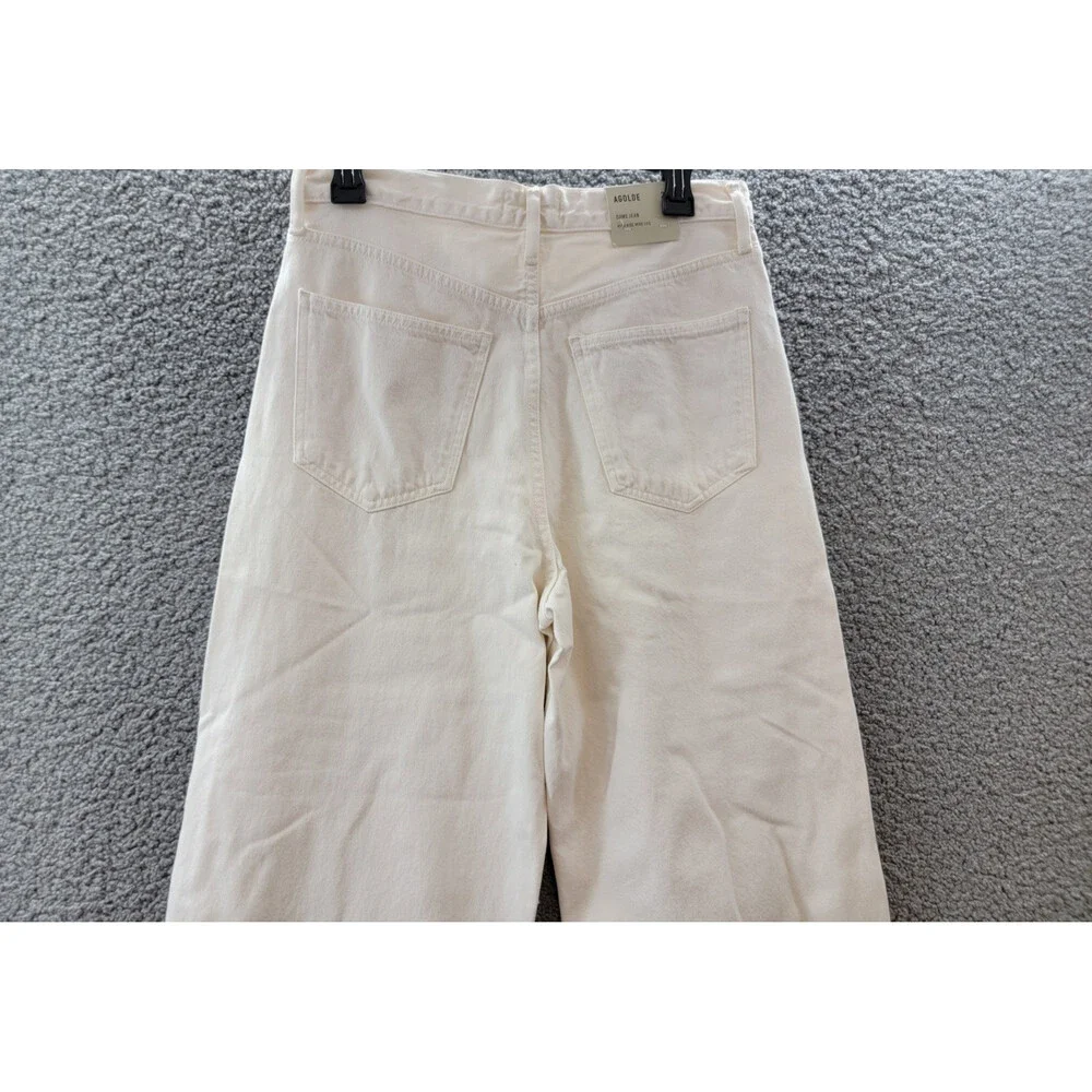 AGOLDE Dame High Rise Wide Leg Jeans Womens 27 Fortune Cookie Button Fly Closure - Picture 13 of 15